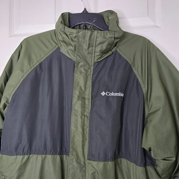 Green black zip front coat Columbia Mens L - Picture 2 of 16